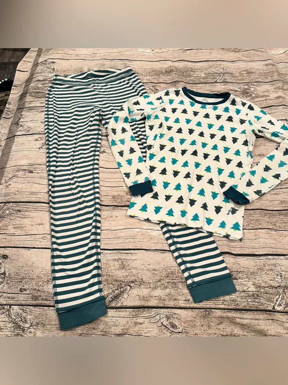 Primary Unisex Kids Mixed Print Pajama Set, Long Sleeve & Pants Organic Size 14